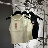 Débardeur Miu pour femme, hauts de créateur, gilet de luxe en pur coton, vêtement sans manches, chemise Miu Miu bb9 0ac