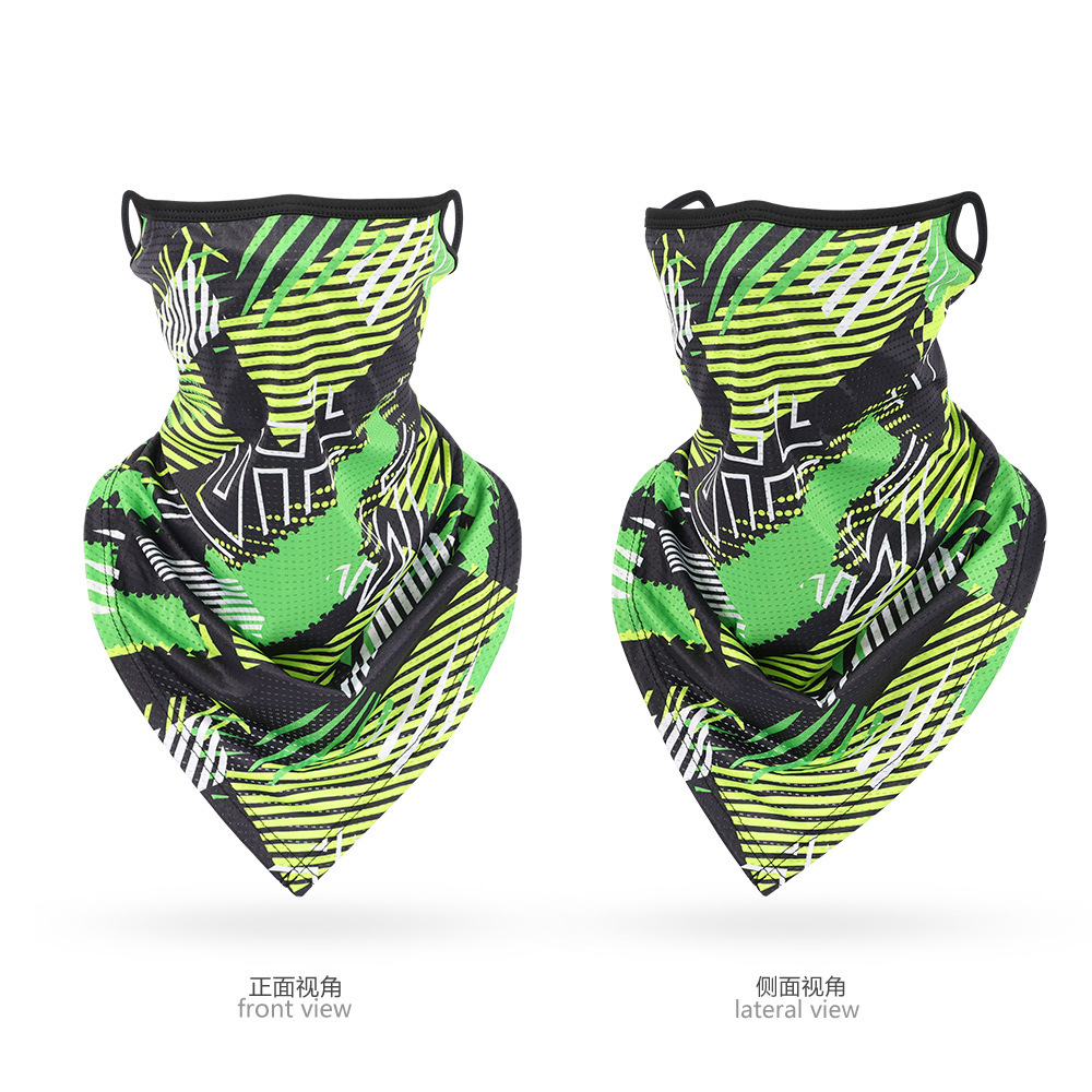 Nueva venda triangular con bucle para la oreja estilo verde fluorescente