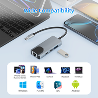 Mini convertisseur multifonction 4-en-1 Multiport USB 2.0 Extension Splitter Hub avec USB-A et C