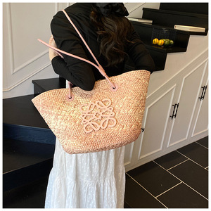 <span class=keywords><strong>2026</strong></span>年大容量天然草编夏季手提包草编沙滩包优雅女士通勤休闲时尚复古包 - Product Image 5