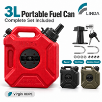 Bidon de carburant portable 3L en PEHD vierge avec bec verseur, bouchon de ventilation et fixation pour VTT, UTV, 4x4, moto tout-terrain – Approvisionnement direct usine