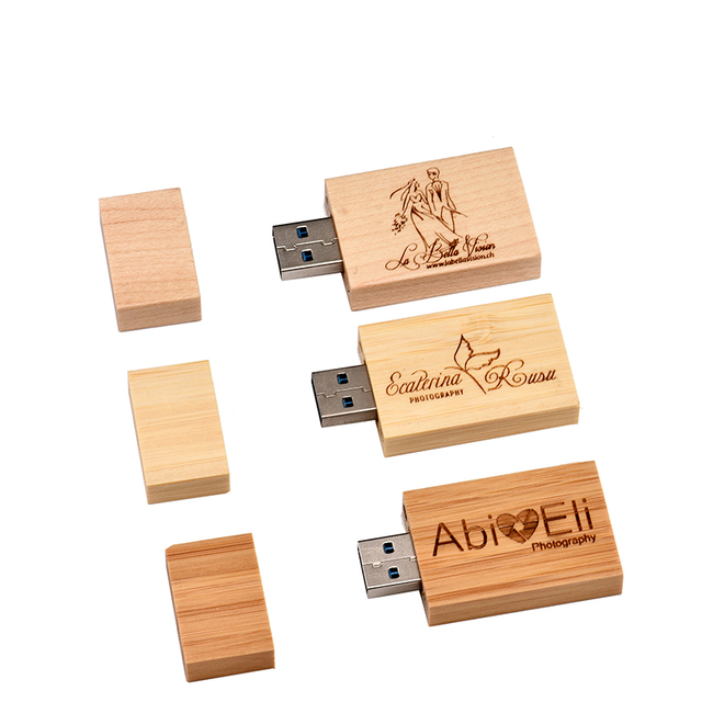 Customized Bamboo Cles USB Memory Stick 2GB 4GB 8GB 16GB 32GB Jump Thumb Drive Usb 2.0 3.0 Flash Drive Wooden Pendrive