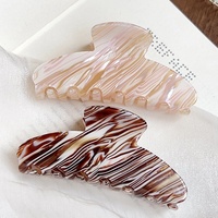 Pince à cheveux grande taille effet marbré dégradé or sable, pince requin élégante pour chignon, accessoires de mode quotidiens