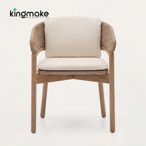 Elegante conjunto de muebles de mimbre para exteriores, sillas de patio de teca, sillas de comedor de madera para exteriores para restaurante - Product Image 6
