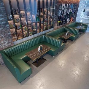 Juego de Mesa y Sofá de Dos Plazas Estilo Vintage Industrial de PU Personalizado al por Mayor para Restaurante, Cafetería, Hotel, Hospital - Product Image 5