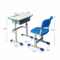 Ensemble Chaise et Bureau d'Étude pour Enfants – Durable, Réglable en Hauteur, Table d'Écolier en Plastique avec Boîte à Livres et Pieds Antidérapants – Mobilier de Classe