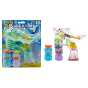 Small Shark Spray Electronic Bubble Gun with Music Four Lights Double Bottle