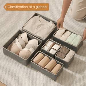 Có Thể Gập Lại Vải Lưu Trữ Hộp Set 6Pcs Ngăn Kéo Tủ Quần Áo Đồ Lót Áo Ngực Vớ Lưu Trữ Bin - Product Image 3