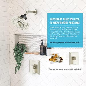 Chải Nickel vòi hoa sen vòi Set với Van vòi hoa sen bộ hoàn chỉnh với 7 inch lọc đơn xử lý vòi hoa sen đặt - Product Image 3