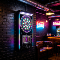 Máquina de Dardos de Pared YULONG con Objetivo de Panal Anti-Rotura, Número Digital Luminoso, Monedas Gratis, Modo Dual, Máquina de Dardos de Arcade para Interiores
