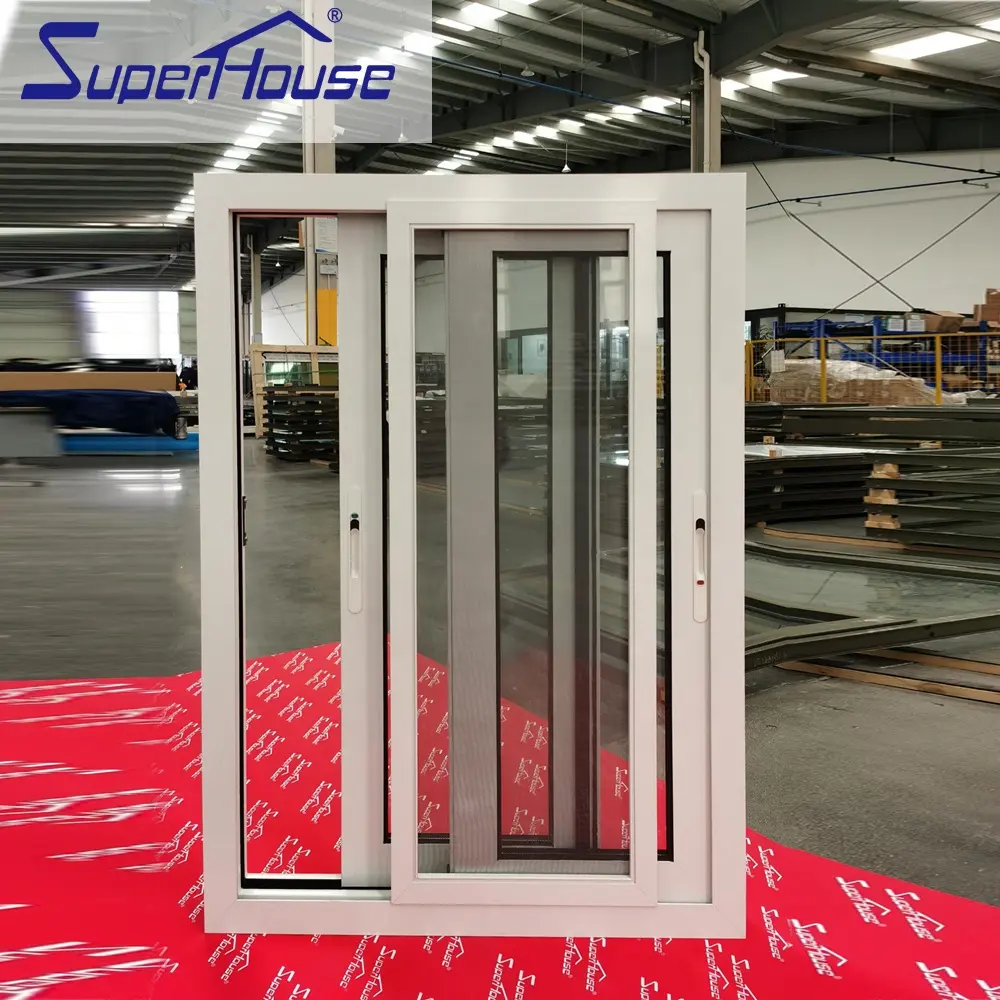 Miami Dade Superhouse Aluminum Tempered Anti-theft Aluminum Alloy Window Fiberglass Custom Horizontal Modern glass windows