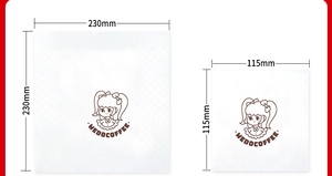 กระดาษเช็ดปากพิมพ์ลายสีขาวแบบกำหนดเองสำหรับงานแต่งงาน งานเลี้ยงอาหารค่ำ และเครื่องดื่มค็อกเทล แบบพับใส่ถุง - Product Image 3