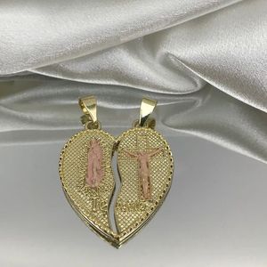 Collana JML Fashion con Pendente della Vergine Maria e Gesù Placcato Oro 14K, <span class=keywords><strong>Cuore</strong></span> <span class=keywords><strong>a</strong></span> <span class=keywords><strong>Cuore</strong></span> per Coppie, Gioielli in Lega per Uomini, Donne e Bambini - Product Image 4