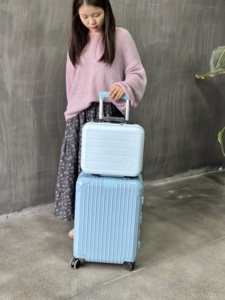Valise de maquillage portable bleu clair de 14 pouces personnalisée en usine, étui de voyage OEM ODM, <span class=keywords><strong>bagage</strong></span> cabine portable - Product Image 6