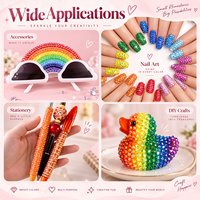 Kit de Décoration Personnalisé DIY Prime : 60 Couleurs de Strass en Cristal AB à Dos Plat, Outils d'Application de Colle, pour Artisanat et Décoration de Gobelets
