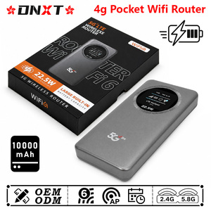 Router wifi portátil DNXT 4G, router de bolsillo WiFi6 2.4G/5.8G, router wifi portátil con tarjeta SIM, batería externa, router wifi portátil 4G LTE para viajes. - Product Image 1