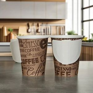 Gobelet à café en papier biodégradable à double paroi, personnalisable, de haute qualité, respectueux de l'environnement, avec poignée, 7 oz, pour le vin, la tequila - Product Image 5
