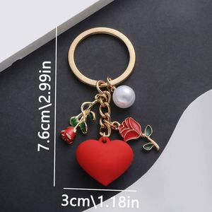 Nuevo Llavero con Forma de Corazón y Rosa 2025, Creativo Regalo para el Día de San Valentín, Decoración para Bolsas, Colgante de Rosa Roja - Product Image 3
