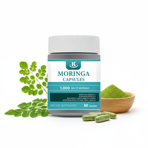 Cápsulas de Extrato de Folha de <span class=keywords><strong>Moringa</strong></span> Pura e Natural, Cápsulas Nutricionais de <span class=keywords><strong>Moringa</strong></span>, Suporte à Vitalidade Imunológica e Metabolismo - Product Image 1