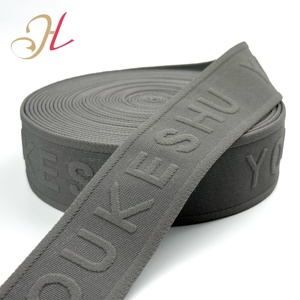 Shantou elástico fabricante personalizado gran oferta 35mm Jacquard en relieve tejido Logo 3D en relieve banda elástica - Product Image 6