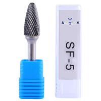 Fraise en carbure de tungstène KTS Type F à fond plat, pour soudage argenté, à extrémité en forme d'arbre, à rayon, à coupe simple/double, pour perçage rotatif