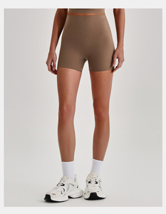 Pantaloncini <span class=keywords><strong>da</strong></span> Yoga a Vita Alta per <span class=keywords><strong>Donna</strong></span>, Tinta Unita, Aderenti, Alta Elasticità, Lunghezza Tre Quarti, per Palestra, Fitness e Allenamento - Product Image 2