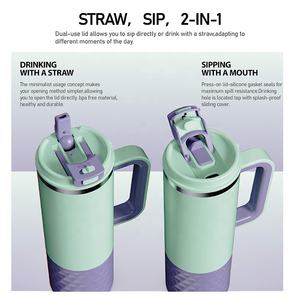 BPA-vrije roestvrijstalen 24oz vacuüm geïsoleerde herbruikbare reiswaterfles met handvat en deksel, duurzaam en milieuvriendelijk - Product Image 3