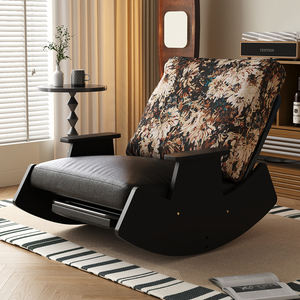 Sillón Mecedora Telescópico de Madera Maciza para Sala de Estar o Dormitorio, Silla Mecedora con Respaldo L92 - Product Image 1