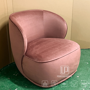 Sillón Individual de Balcón de Diseño Italiano en Terciopelo, Sillón Individual de Lujo Ligero para Sala de Estar - Product Image 5
