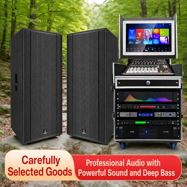 YAZOO SRX-755 Top Quality dual 15inch audio system complete set