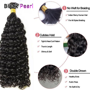 Perruques brésiliennes de cheveux humains Remy tressage en vrac pas de trame tresses bohème de vague d'eau bouclée profonde ciblées pour un look unique et élégant - Product Image 3
