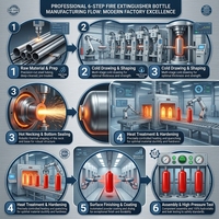 Cylindre d'extincteur vide 1-12KG en acier inoxydable certifié CE ISO, réservoir portable pour la fabrication d'équipements incendie