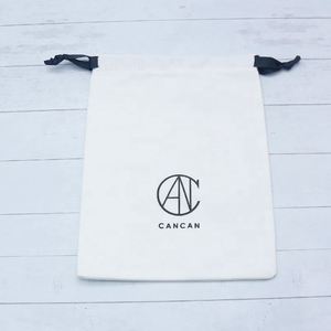 <b>Drawstring</b> Gift <b>Pouch</b> Organic White Cotton Canvas Bracelet Bag Custom Logo Printed Canvas Screen Printing Security Craft Bags - Product Image 3