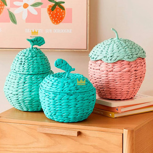 Panier à fraises en jacinthe d'eau, petit et mignon, prix de gros, panier de tri pour chambre d'enfant - Product Image 6
