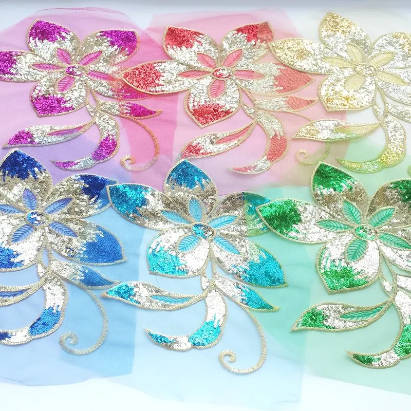 ZSY accessori per il cucito fai-da-te decorazioni per matrimoni rifiniture ricamate in tessuto Applique in pizzo perlato fiore 3D