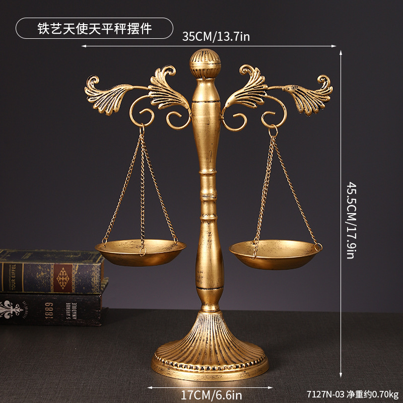 7127n-03 iron angel balance scale ornaments