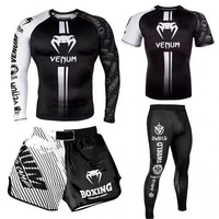 Combinaison d'Entraînement Venom Séchage Rapide et Respirante 100 % Polyester pour Hommes Femmes UFC Boxe Gymnastique Logo Avant Muay Thai Arts Martiaux