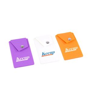 Portefeuille en silicone multicolore personnalisé avec bouton pour téléphone portable intelligent, porte-cartes et étui à monnaie – Vente en gros - Product Image 4