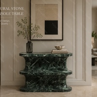 Mesa Consola de Lujo, Mesa de Entrada de Mármol Verde, Muebles de Pasillo para Decoración de Entrada de Villa, Hogar de Lujo