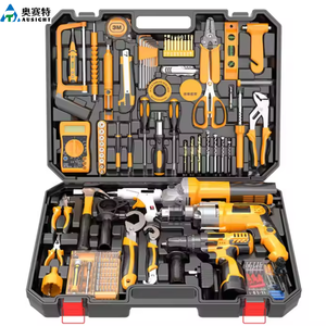 Phần cứng ausight bao gồm cả hộp kết hợp khoan Bộ công cụ wrenches Bộ công cụ của thợ điện được sử dụng để cải thiện nhà - Product Image 3