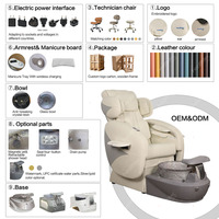 Salon de beauté moderne de luxe, fauteuil inclinable électrique avec bain à remous, lampe LED, spa pour les pieds, massage complet du corps à la manière européenne