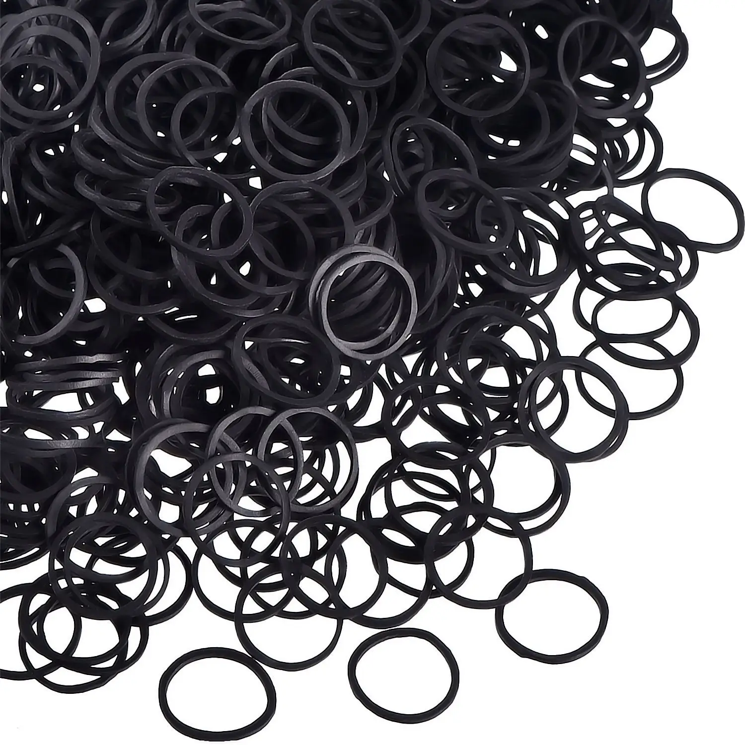 Mini faixas de borracha elásticas para cabelo, criança tranças de cabelo (preto), 1000
