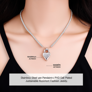 สร้อยคอจี้รูปหัวใจสแตนเลสสตีล ชุบทอง PVD ทนทาน แฟชั่นทันสมัย - Product Image 2