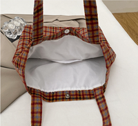 Nouveauté : Sacs fourre-tout pour femmes, grande capacité, style coréen, sac fourre-tout décontracté pour femmes, sac à bandoulière à carreaux tendance pour femmes