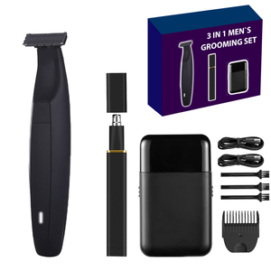 Recortadora de vello corporal 3 en 1 lavable, recortadora eléctrica para hombres, depiladora, afeitadora, kit de cuidado corporal y de barba - Product Image 1