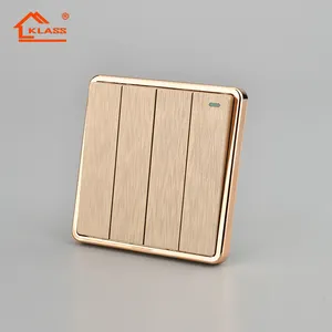KLASS British standard 86*86 Size 2 gang 2 way switch luxury design 3D brushed plate Home decoration retail