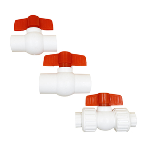 도매 수동 UPVC <span class=keywords><strong>PVC</strong></span> 황동 볼 밸브 1/2인치 PTFE 씰링 워터 피팅, 중국 저장성 OEM 생산 - Product Image 3