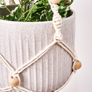 Cintres muraux en coton <span class=keywords><strong>macramé</strong></span> tissés à la main, pochette en filet murale avec sac en filet décoratif en corde de coton <span class=keywords><strong>suspendu</strong></span> - Product Image 2