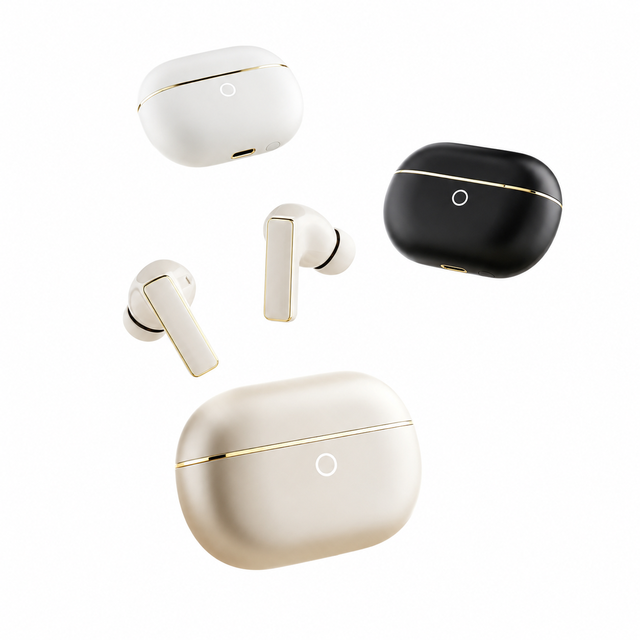 New OEM Brand TWS Earphones Bluetooth 6.0 Hi-Res Wireless Earbuds -65dB Adaptive ANC VPU Bone Noise Cancelling Headset