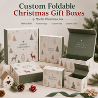 Cajas de Regalo Navideñas Elegantes, Bonitas, Nórdicas, Novedosas, Inusuales y Vintage, de Papel Especial Texturizado, con Laminado Mate y Cierre Magnético